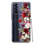 Motorola Moto G Stylus 5G 2022 Red Summer Watercolor Floral Bouquets Ruby Flowers Hybrid Protective Phone Case Cover