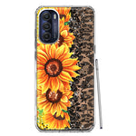 Motorola Moto G Stylus 4G 2022 Yellow Summer Sunflowers Brown Leopard Honeycomb Hybrid Protective Phone Case Cover