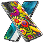 Motorola Moto G Stylus 2020 Colorful Yellow Pink Folk Style Floral Vibrant Spring Flowers Hybrid Protective Phone Case Cover