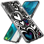 Motorola Moto G Stylus 5G 2021 Black White Hearts Love Graffiti Hybrid Protective Phone Case Cover