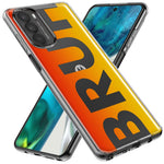 Motorola Moto G Stylus 5G 2021 Orange Red Clear Funny Text Quote Bruh Hybrid Protective Phone Case Cover