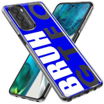 Motorola Moto One 5G Blue Clear Funny Text Quote Bruh GTFO Hybrid Protective Phone Case Cover