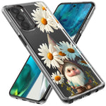 Motorola Moto G Power 2021 Cute Gnome White Daisy Flowers Floral Hybrid Protective Phone Case Cover