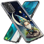 Motorola Moto G Stylus 4G 2021 Stars Moon Starry Night Space Gnome Hybrid Protective Phone Case Cover