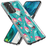 Motorola Moto G Pure 2021 G Power 2022 Turquoise Pink Hearts Gnomes Hybrid Protective Phone Case Cover