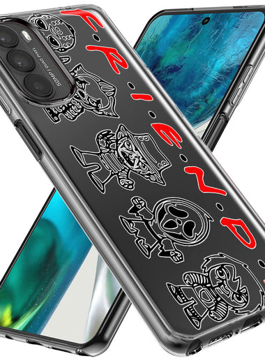 Motorola Moto G Stylus 5G 2023 Cute Halloween Spooky Horror Scary Characters Friends Hybrid Protective Phone Case Cover