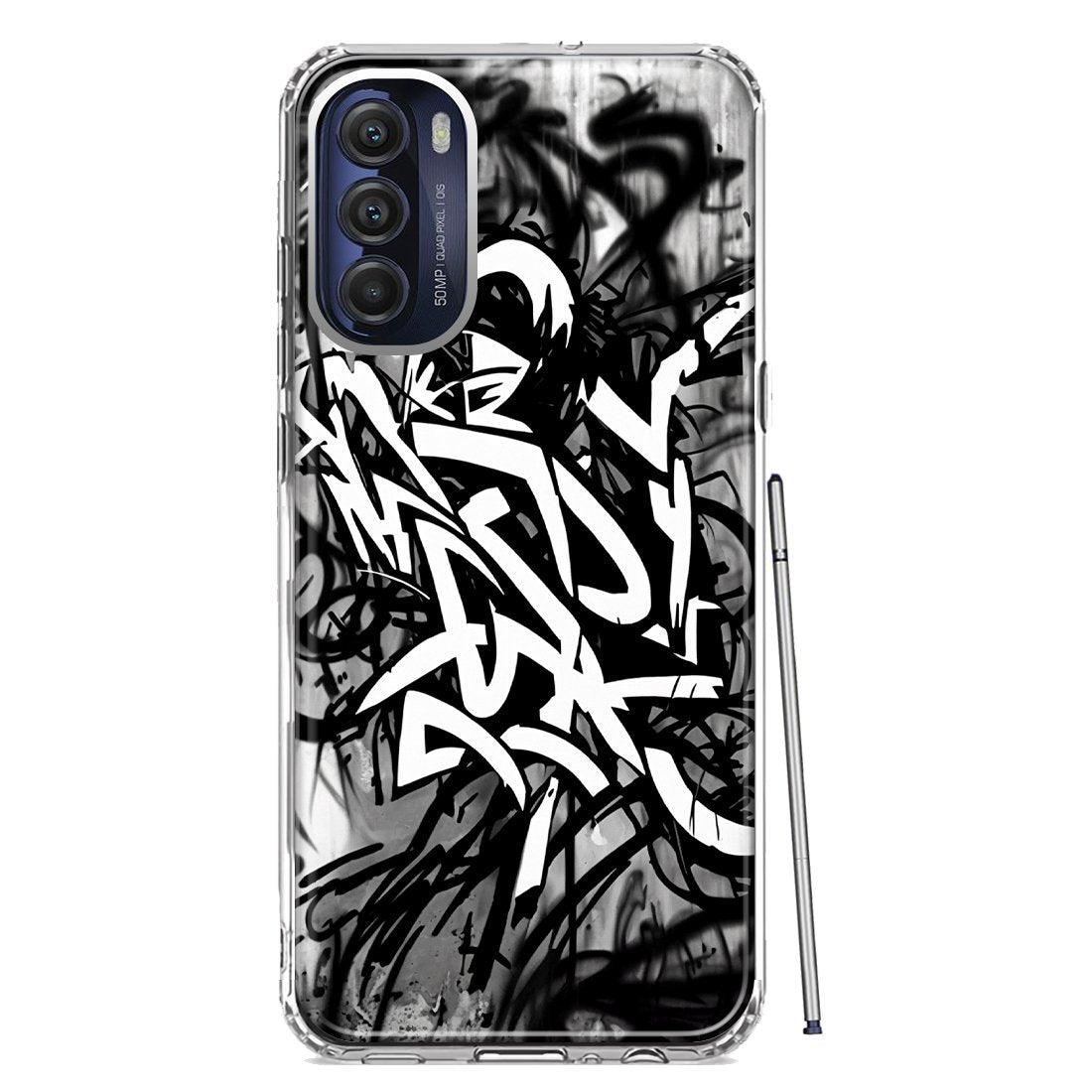 Black White Urban Graffiti Design Motorola Moto G Stylus 5G 2022