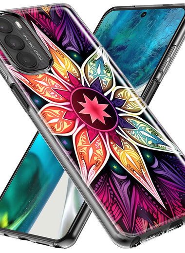 Motorola Moto G Stylus 5G 2023 Mandala Geometry Abstract Star Pattern Hybrid Protective Phone Case Cover