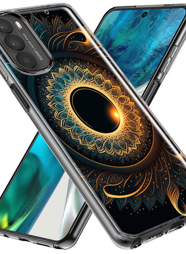 Motorola Moto G Stylus 5G 2023 Mandala Geometry Abstract Eclipse Pattern Hybrid Protective Phone Case Cover