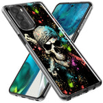 Motorola Moto One 5G Fantasy Paint Splash Pirate Skull Hybrid Protective Phone Case Cover