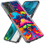 Motorola Moto G Stylus 4G 2021 Neon Rainbow Psychedelic Trippy Hippie Bomb Star Dream Hybrid Protective Phone Case Cover