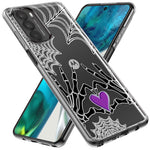 Motorola Moto One 5G Ace Halloween Skeleton Heart Hands Spooky Spider Web Hybrid Protective Phone Case Cover