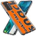 Motorola Moto G Stylus 4G 2022 Orange Clear Funny Text Quote Snack Hybrid Protective Phone Case Cover