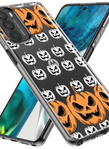 Motorola Moto G Stylus 5G 2023 Halloween Spooky Horror Scary Jack O Lantern Pumpkins Hybrid Protective Phone Case Cover