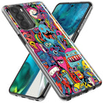 Motorola G Power 2020 Psychedelic Trippy Happy Aliens Characters Hybrid Protective Phone Case Cover