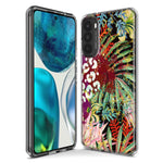 Motorola Moto G Play 2023 Leopard Tropical Flowers Vacation Dreams Hibiscus Floral Hybrid Protective Phone Case Cover