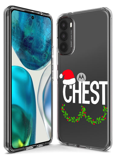 Motorola Moto One 5G Christmas Funny Ornaments Couples Chest Nuts Hybrid Protective Phone Case Cover