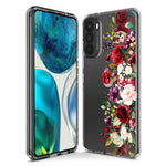 Motorola Moto G Stylus 5G 2021 Red Summer Watercolor Floral Bouquets Ruby Flowers Hybrid Protective Phone Case Cover