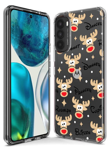 Motorola Moto G Play 2021 Red Nose Reindeer Christmas Winter Holiday Hybrid Protective Phone Case Cover