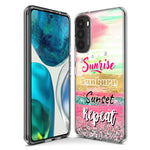 Motorola Moto G Power 2021 Summer Brush Strokes Sunrise Sunburn Sunset Repeat Hybrid Protective Phone Case Cover