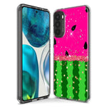 Motorola Moto G Power 2023 Summer Watermelon Sugar Vacation Tropical Fruit Pink Green Hybrid Protective Phone Case Cover