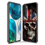 Motorola Moto One 5G British UK Flag Skull Hybrid Protective Phone Case Cover