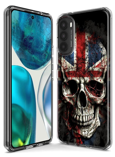 Motorola Moto G Stylus 4G 2022 British UK Flag Skull Hybrid Protective Phone Case Cover