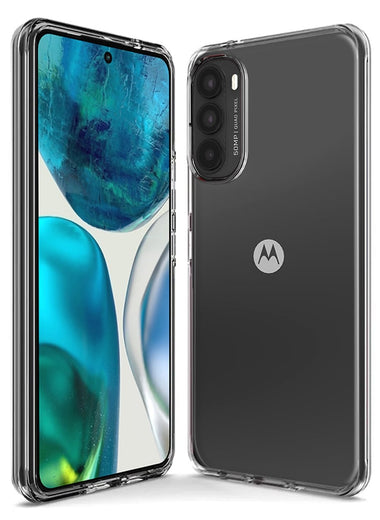 Motorola Moto One 5G Clear Shockproof Heavy Duty Double Layer Dual Hybrid Protective Phone Case Cover