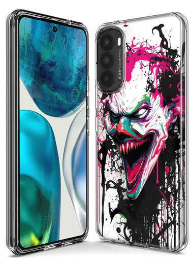 Motorola Moto G Power 2021 Evil Joker Face Painting Graffiti Hybrid Protective Phone Case Cover