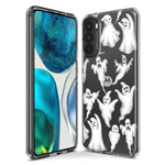 Motorola Moto One 5G Ace Cute Halloween Spooky Floating Ghosts Horror Scary Hybrid Protective Phone Case Cover