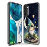 Motorola Moto One 5G Stars Moon Starry Night Space Gnome Hybrid Protective Phone Case Cover
