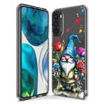 Motorola Moto One 5G Ace Gnome Red Purple Blue Roses Garden Hybrid Protective Phone Case Cover