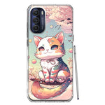 Motorola Moto G Stylus 4G 2022 Kawaii Manga Pink Cherry Blossom Cute Cat Hybrid Protective Phone Case Cover