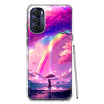 Motorola Moto G Stylus 5G 2022 Kawaii Manga Pink Cherry Blossom Japanese Rainbow Girl Hybrid Protective Phone Case Cover