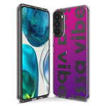Motorola Moto One 5G Purple Clear Funny Text Quote Issa Vibe Hybrid Protective Phone Case Cover