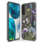 Motorola G Power 2020 Lavender Dragonfly Butterflies Spring Flowers Hybrid Protective Phone Case Cover