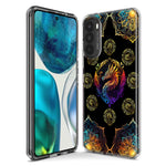 Motorola Moto G Stylus 4G 2021 Mandala Geometry Abstract Dragon Pattern Hybrid Protective Phone Case Cover