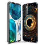 Motorola Moto One 5G Ace Mandala Geometry Abstract Eclipse Pattern Hybrid Protective Phone Case Cover