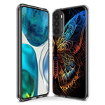 Motorola G Power 2020 Mandala Geometry Abstract Butterfly Pattern Hybrid Protective Phone Case Cover