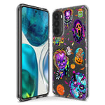 Motorola Moto G Power 2023 Cute Halloween Spooky Horror Scary Neon Characters Hybrid Protective Phone Case Cover