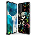 Motorola Moto One 5G Fantasy Paint Splash Pirate Skull Hybrid Protective Phone Case Cover