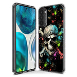 Motorola Moto G Stylus 4G 2022 Fantasy Paint Splash Pirate Skull Hybrid Protective Phone Case Cover