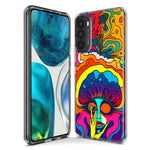Motorola Moto G Stylus 5G 2021 Neon Rainbow Psychedelic Trippy Hippie Big Brain Hybrid Protective Phone Case Cover