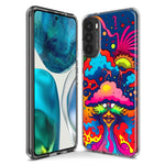 Motorola Moto G Stylus 4G 2021 Neon Rainbow Psychedelic Trippy Hippie Bomb Star Dream Hybrid Protective Phone Case Cover