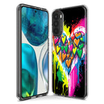 Motorola G Power 2020 Colorful Rainbow Hearts Love Graffiti Painting Hybrid Protective Phone Case Cover