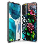 Motorola G Power 2020 Red Roses Graffiti Painting Art Hybrid Protective Phone Case Cover