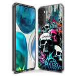 Motorola Moto G Power 2021 Skulls Graffiti Painting Art Hybrid Protective Phone Case Cover