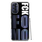 Motorola Moto G Stylus 5G 2022 Black Clear Funny Text Quote Fckfomo Hybrid Protective Phone Case Cover