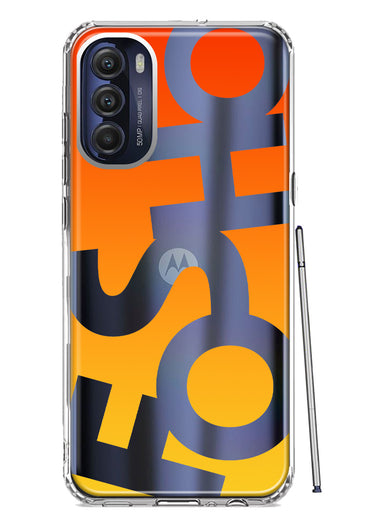 Motorola Moto G Stylus 4G 2022 Orange Yellow Clear Funny Text Quote Fosho Hybrid Protective Phone Case Cover