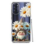 Motorola Moto G Stylus 4G 2022 Cute Gnome White Daisy Flowers Floral Hybrid Protective Phone Case Cover